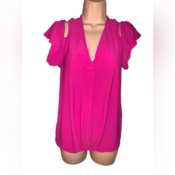 Hot pink Shoulder out Top by INC, NWOT - Picture 4 of 8